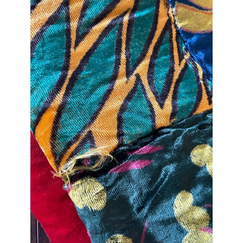Lot of 10 Vintage 60s Patchwork Velvet Pillow Shams India Boho Handmade